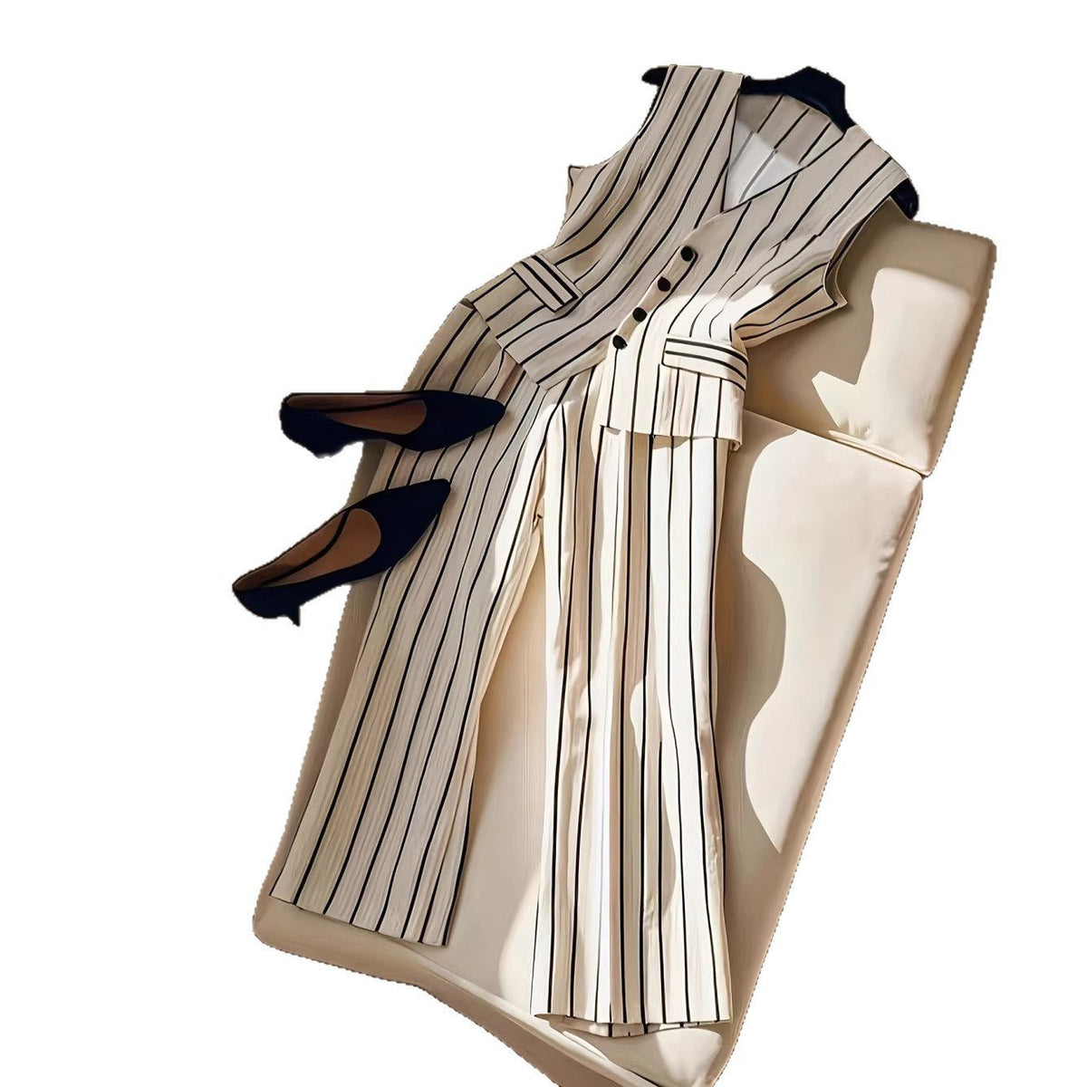Elegant Sleeveless Blazer Vest And Wide-leg Pants Set For Women - RALO COLLECTION STUDIO