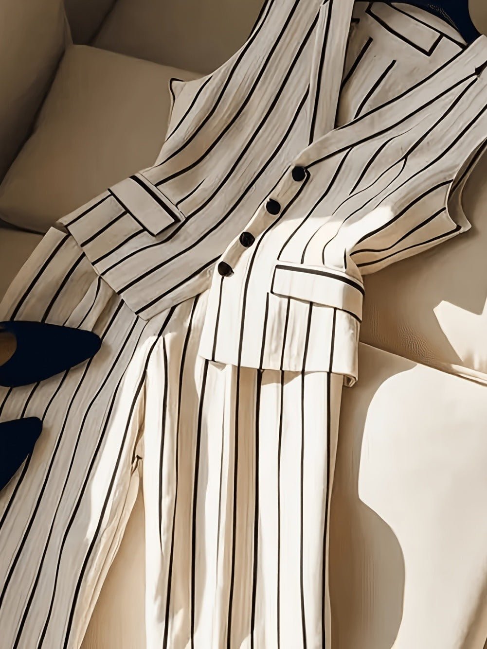 Elegant Sleeveless Blazer Vest And Wide-leg Pants Set For Women - RALO COLLECTION STUDIO