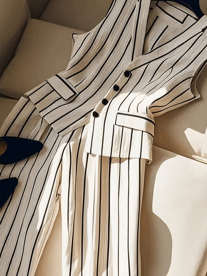 Elegant Sleeveless Blazer Vest And Wide-leg Pants Set For Women - RALO COLLECTION STUDIO