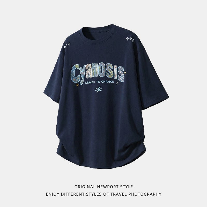 Embroidered Patch Cotton Short-Sleeve T-Shirt For Men - RALO COLLECTION STUDIO