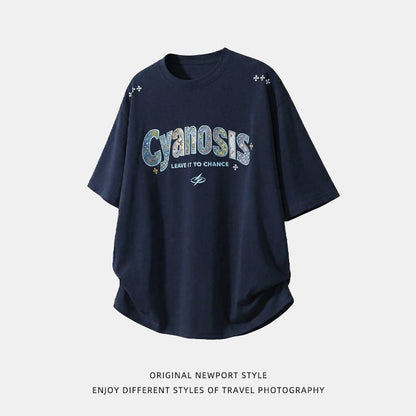 Embroidered Patch Cotton Short-Sleeve T-Shirt For Men - RALO COLLECTION STUDIO