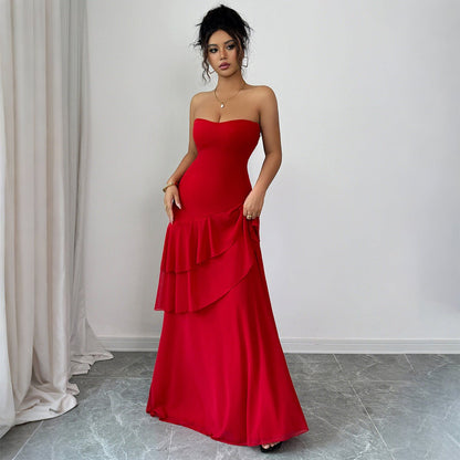European And American Elegant Style Strapless Cake Skirt Dress Women's Clothing - RALO COLLECTION STUDIO