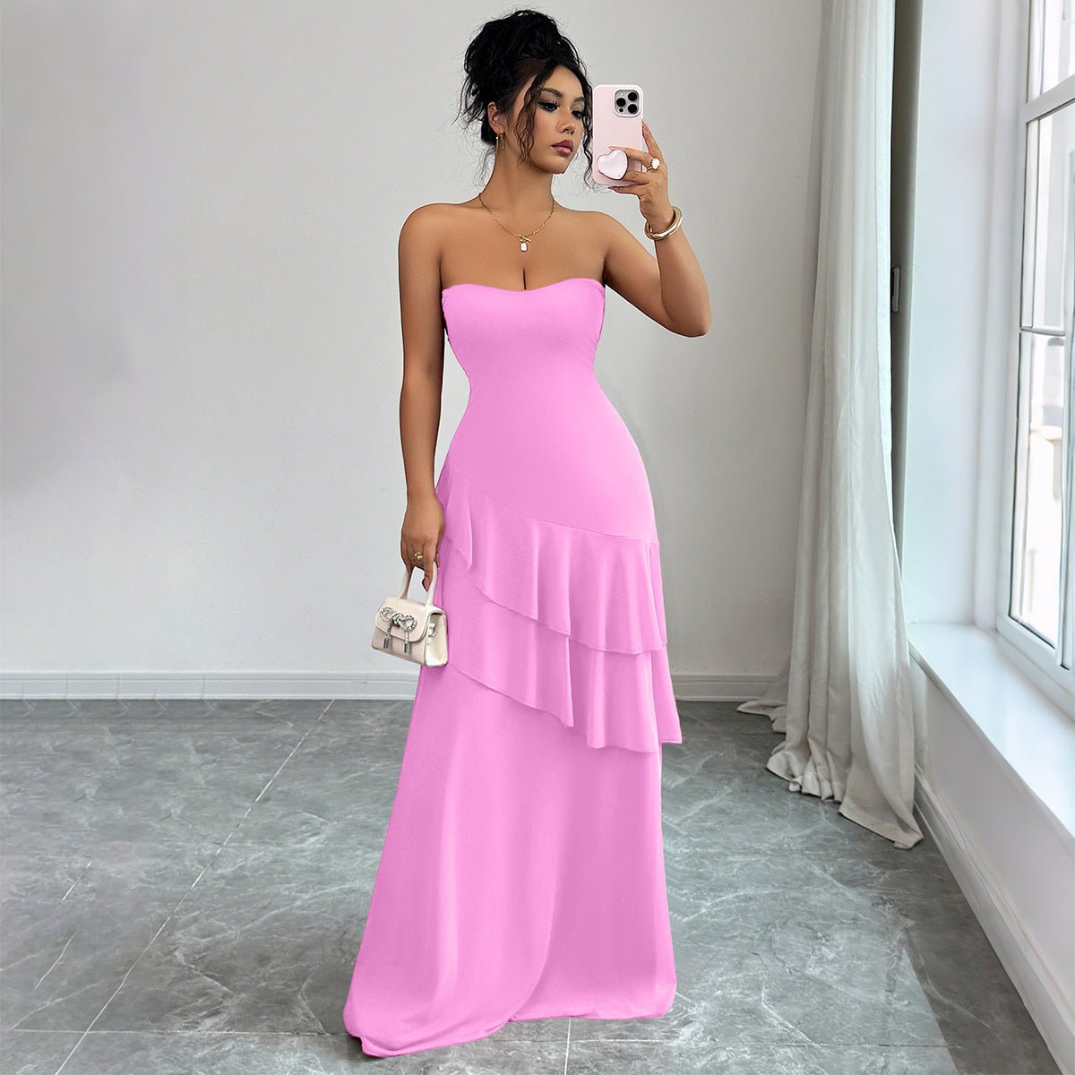 European And American Elegant Style Strapless Cake Skirt Dress Women's Clothing - RALO COLLECTION STUDIO