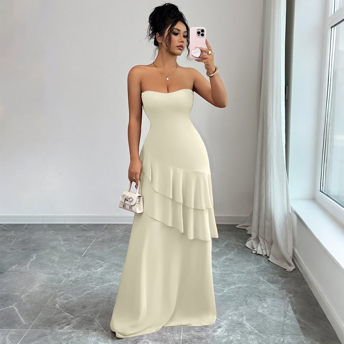 European And American Elegant Style Strapless Cake Skirt Dress Women's Clothing - RALO COLLECTION STUDIO