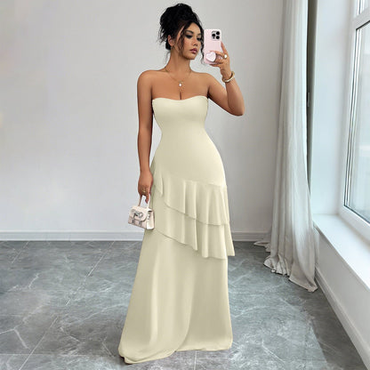 European And American Elegant Style Strapless Cake Skirt Dress Women's Clothing - RALO COLLECTION STUDIO