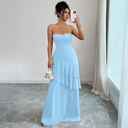 European And American Elegant Style Strapless Cake Skirt Dress Women's Clothing - RALO COLLECTION STUDIO