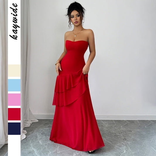 European And American Elegant Style Strapless Cake Skirt Dress Women's Clothing - RALO COLLECTION STUDIO
