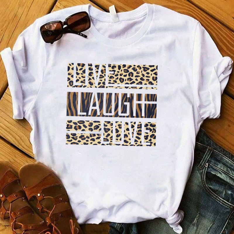 European And American Leopard Print Love Short Sleeve Shirt For Men And Women - RALO COLLECTION STUDIO