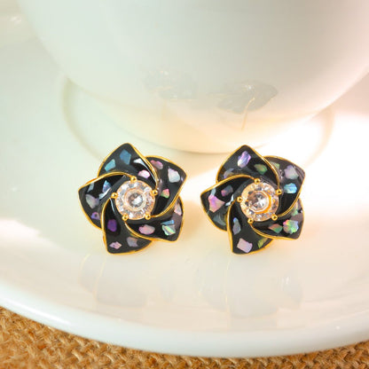Exquisite Fashion Color Shifting Zircon Camellia Stud Earrings Sweet Temperament Premium Feel Light Luxury Commuter Versatile Ear Jewelry For Women - RALO COLLECTION STUDIO
