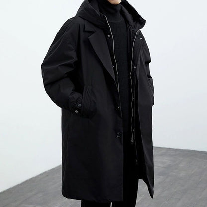 Fake Two-piece Hooded Oversized Thermal Trench Coat - RALO COLLECTION STUDIO