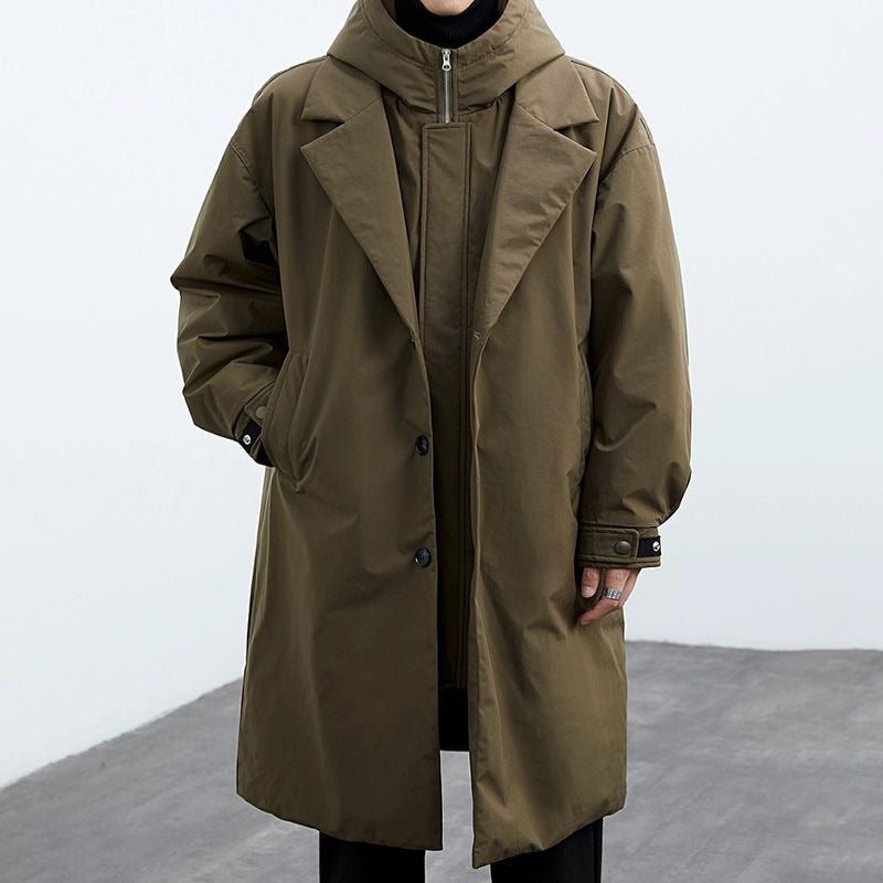 Fake Two-piece Hooded Oversized Thermal Trench Coat - RALO COLLECTION STUDIO