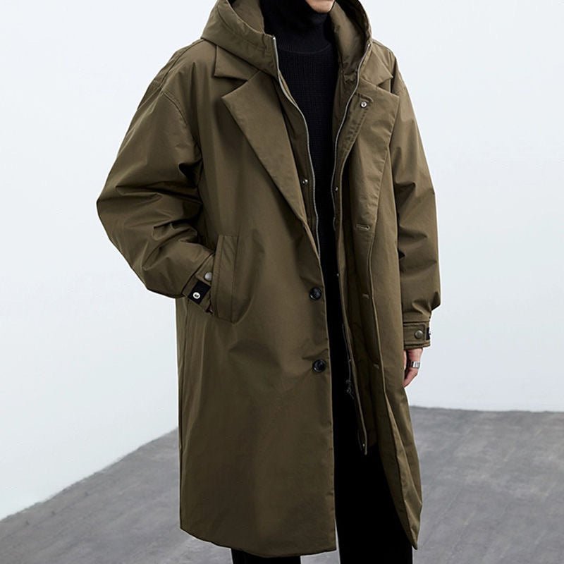 Fake Two-piece Hooded Oversized Thermal Trench Coat - RALO COLLECTION STUDIO