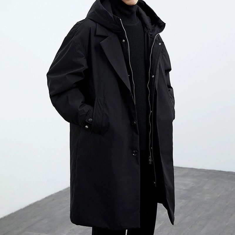 Fake Two-piece Hooded Oversized Thermal Trench Coat - RALO COLLECTION STUDIO