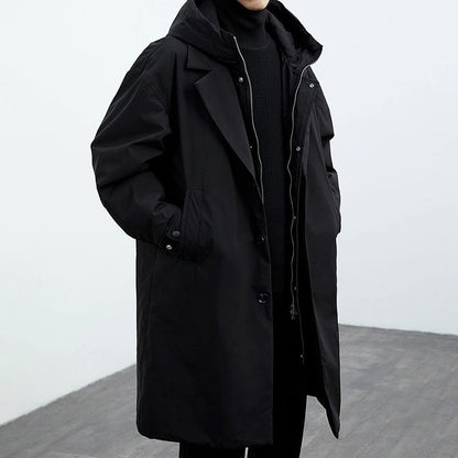 Fake Two-piece Hooded Oversized Thermal Trench Coat - RALO COLLECTION STUDIO