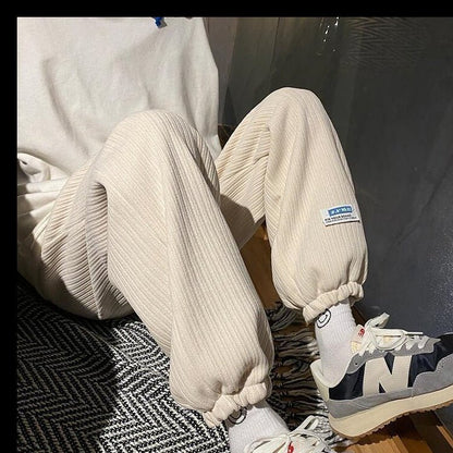 Fallwinter Labeled Straight-leg Harem Jogger Pants - RALO COLLECTION STUDIO