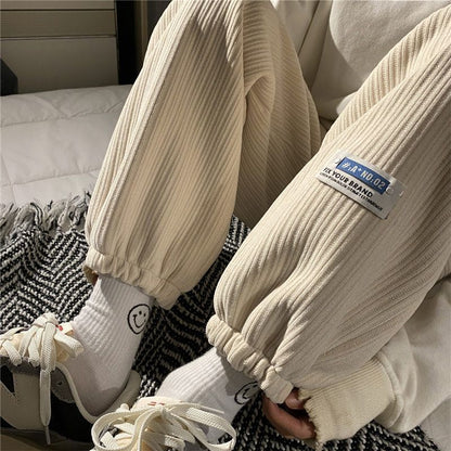 Fallwinter Labeled Straight-leg Harem Jogger Pants - RALO COLLECTION STUDIO