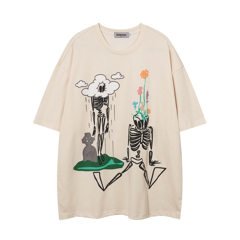 RALLO Skeleton Frame Printed Cotton T-Shirt - RALO COLLECTION STUDIO