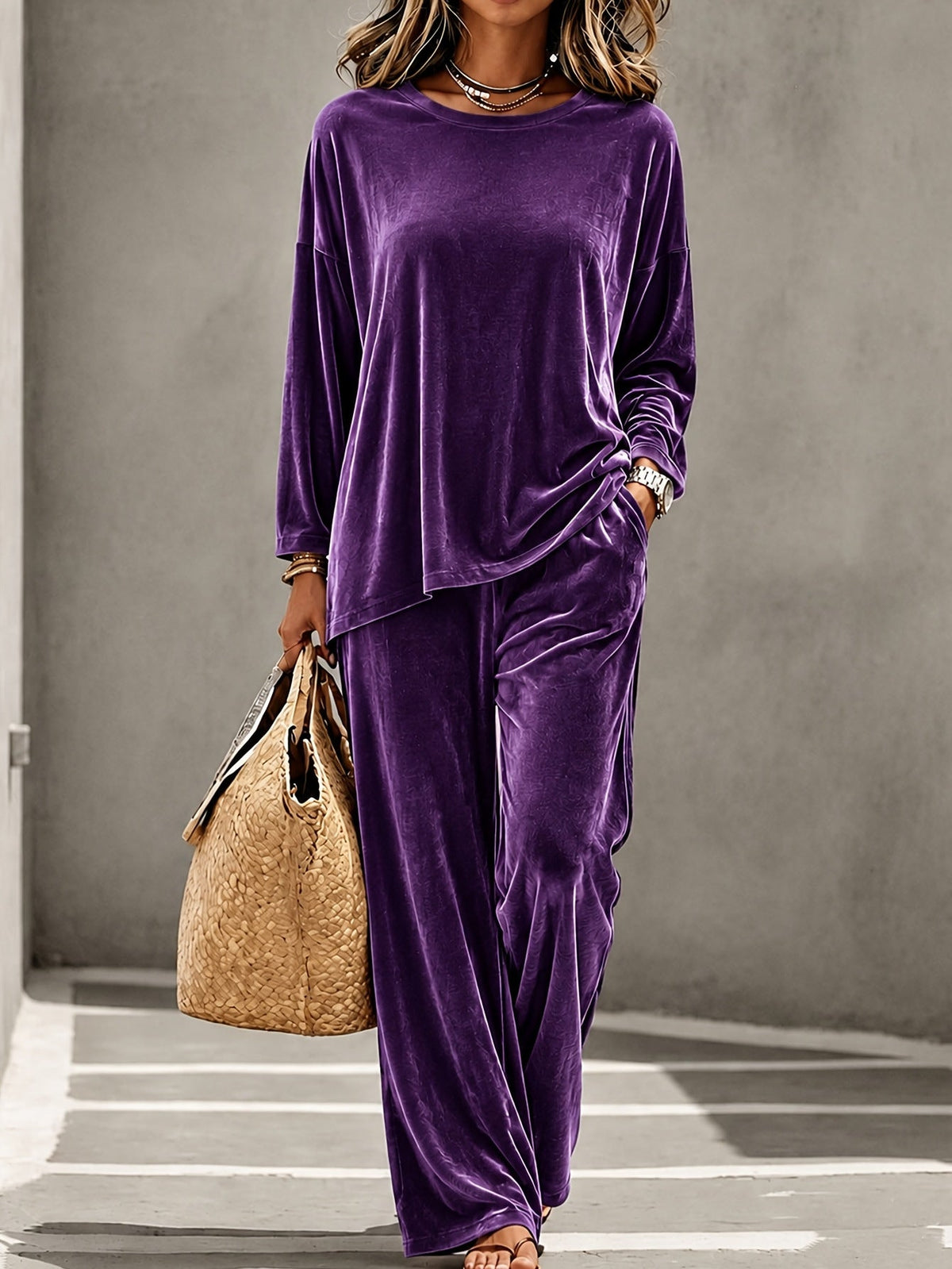 Fashionable Casual Velvet Multi-color Womens Set - RALO COLLECTION STUDIO