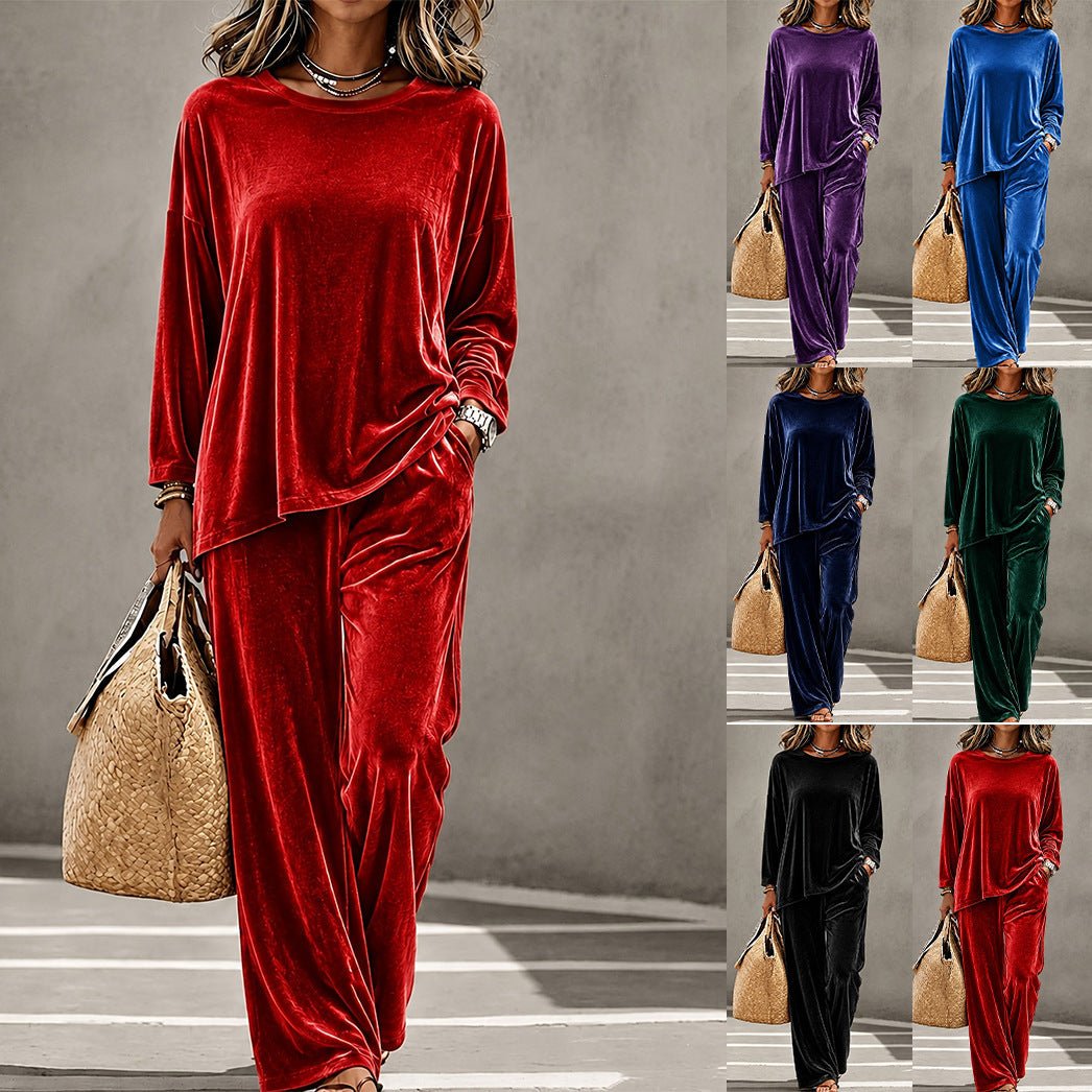 Fashionable Casual Velvet Multi-color Womens Set - RALO COLLECTION STUDIO