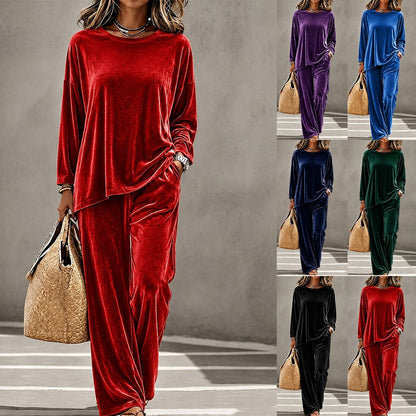 Fashionable Casual Velvet Multi-color Womens Set - RALO COLLECTION STUDIO
