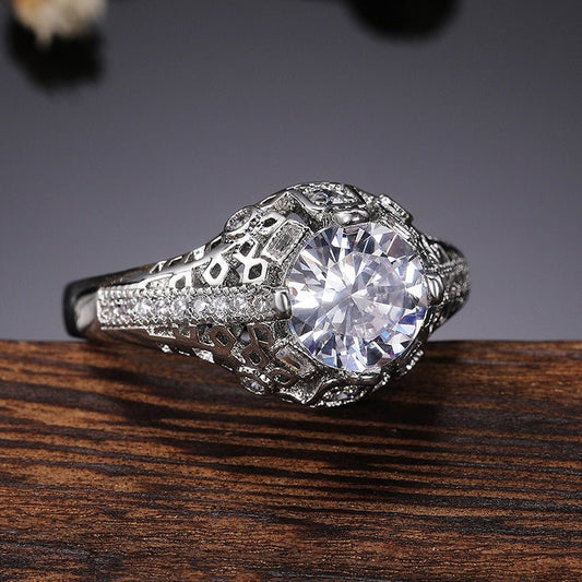 Fashionable Hollow Zircon Womens Ring - RALO COLLECTION STUDIO