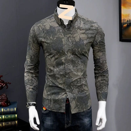 Fashionable Print Shirt Youth Handsome Casual Trendy Men Shirt - RALO COLLECTION STUDIO