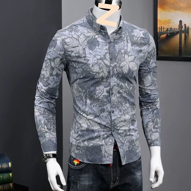 Fashionable Print Shirt Youth Handsome Casual Trendy Men Shirt - RALO COLLECTION STUDIO