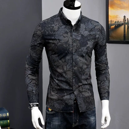 Fashionable Print Shirt Youth Handsome Casual Trendy Men Shirt - RALO COLLECTION STUDIO