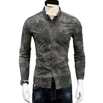 Fashionable Print Shirt Youth Handsome Casual Trendy Men Shirt - RALO COLLECTION STUDIO