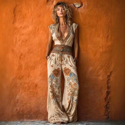 Fashionable Printed Casual Womens Jumpsuit - RALO COLLECTION STUDIO