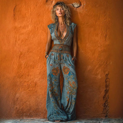 Fashionable Printed Casual Womens Jumpsuit - RALO COLLECTION STUDIO