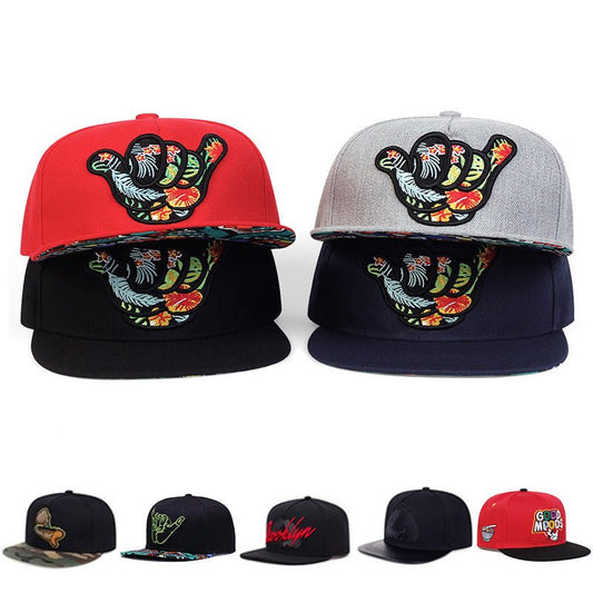 Finger-666 Embroidered Flat-Brim Baseball Cap For Men And Women - RALO COLLECTION STUDIO