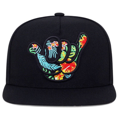 Finger-666 Embroidered Flat-Brim Baseball Cap For Men And Women - RALO COLLECTION STUDIO