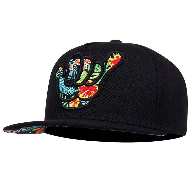 Finger-666 Embroidered Flat-Brim Baseball Cap For Men And Women - RALO COLLECTION STUDIO