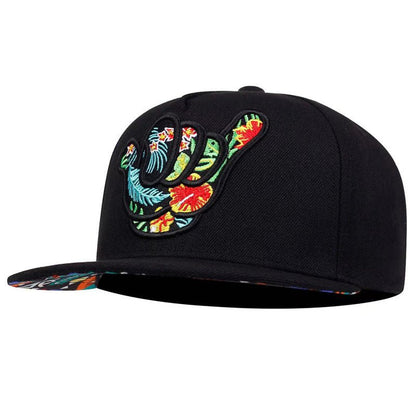Finger-666 Embroidered Flat-Brim Baseball Cap For Men And Women - RALO COLLECTION STUDIO