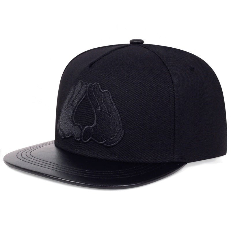 Finger-666 Embroidered Flat-Brim Baseball Cap For Men And Women - RALO COLLECTION STUDIO