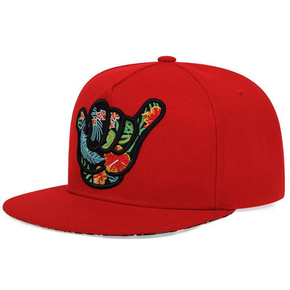 Finger-666 Embroidered Flat-Brim Baseball Cap For Men And Women - RALO COLLECTION STUDIO