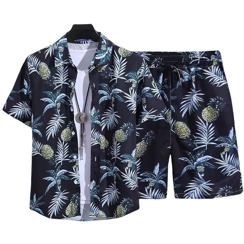 Floral Shirt Set Short Sleeves Retro All-over Floral Print Trendy - RALO COLLECTION STUDIO