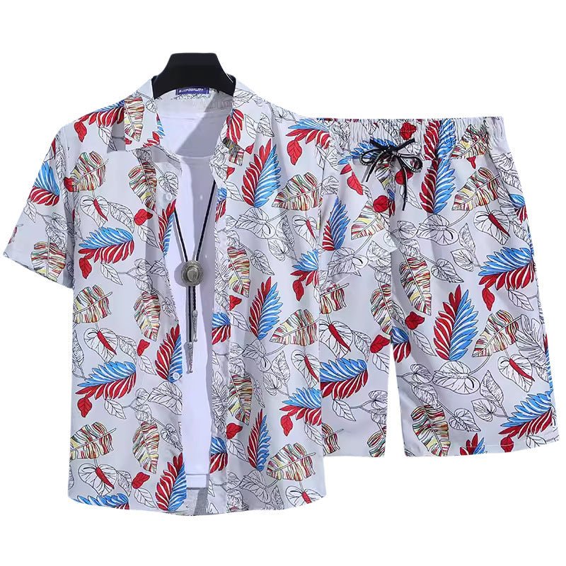 Floral Shirt Set Short Sleeves Retro All-over Floral Print Trendy - RALO COLLECTION STUDIO