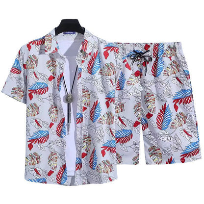 Floral Shirt Set Short Sleeves Retro All-over Floral Print Trendy - RALO COLLECTION STUDIO