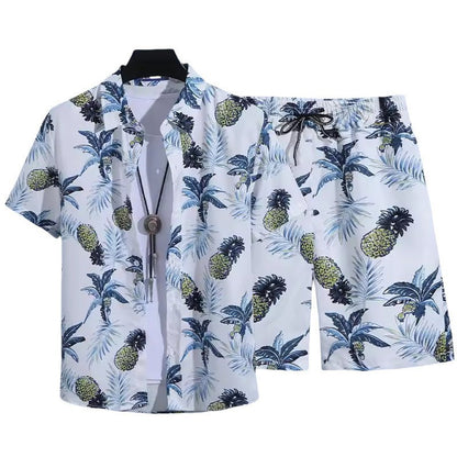 Floral Shirt Set Short Sleeves Retro All-over Floral Print Trendy - RALO COLLECTION STUDIO
