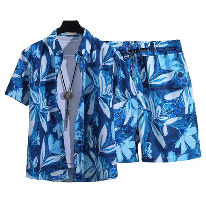 Floral Shirt Set Short Sleeves Retro All-over Floral Print Trendy - RALO COLLECTION STUDIO