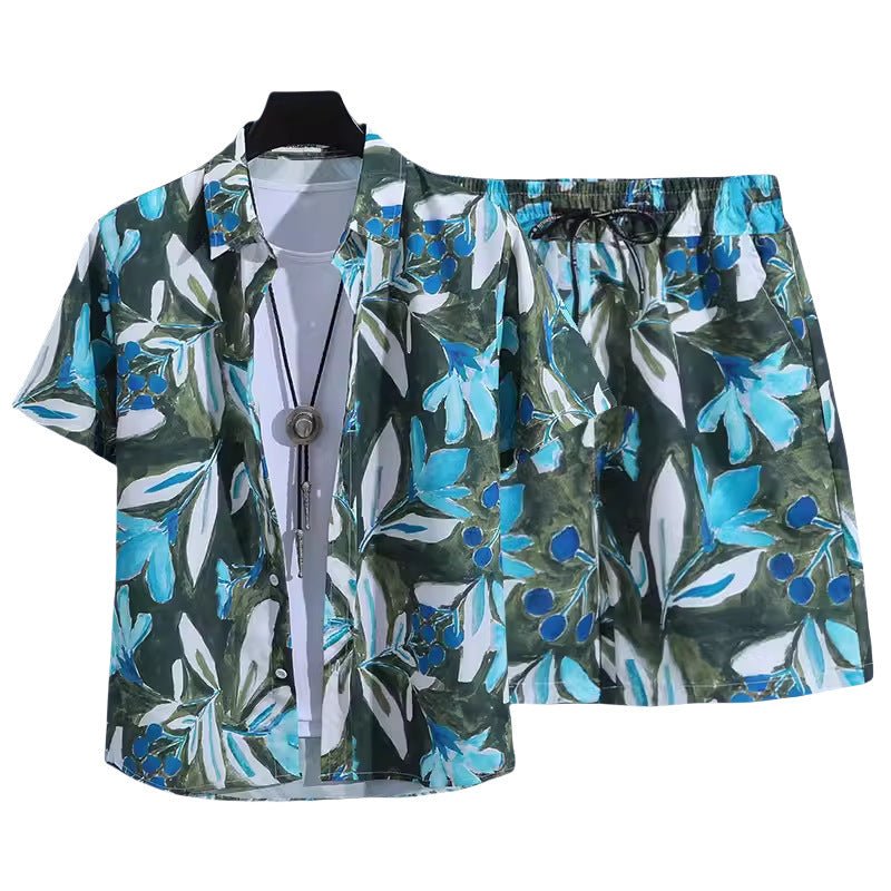 Floral Shirt Set Short Sleeves Retro All-over Floral Print Trendy - RALO COLLECTION STUDIO