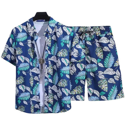 Floral Shirt Set Short Sleeves Retro All-over Floral Print Trendy - RALO COLLECTION STUDIO