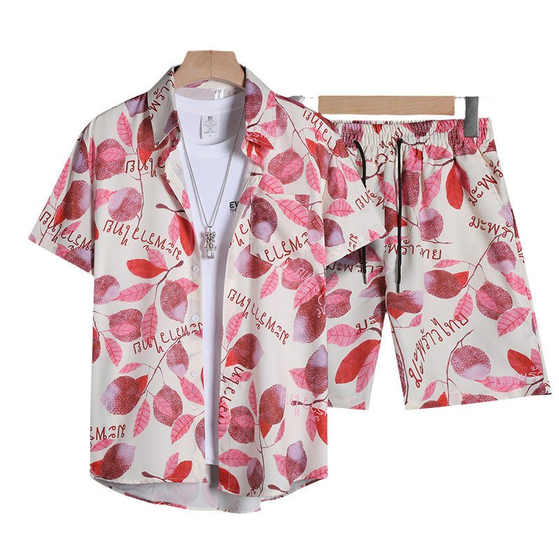 Floral Shirt Set Short Sleeves Retro All-over Floral Print Trendy - RALO COLLECTION STUDIO