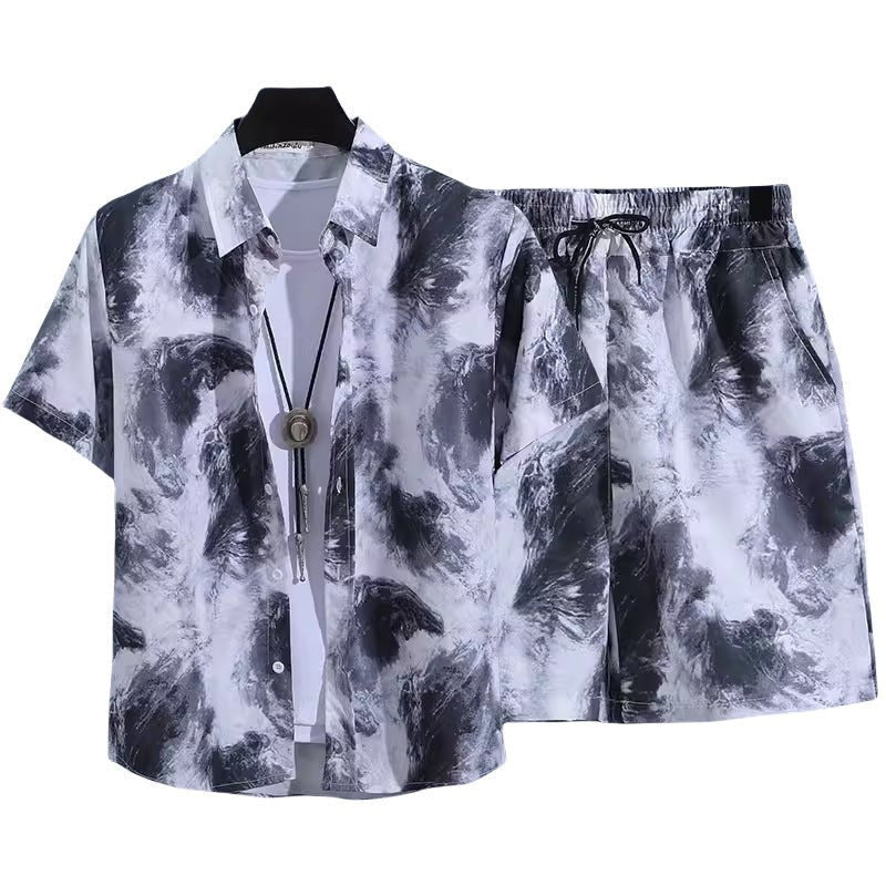 Floral Shirt Set Short Sleeves Retro All-over Floral Print Trendy - RALO COLLECTION STUDIO