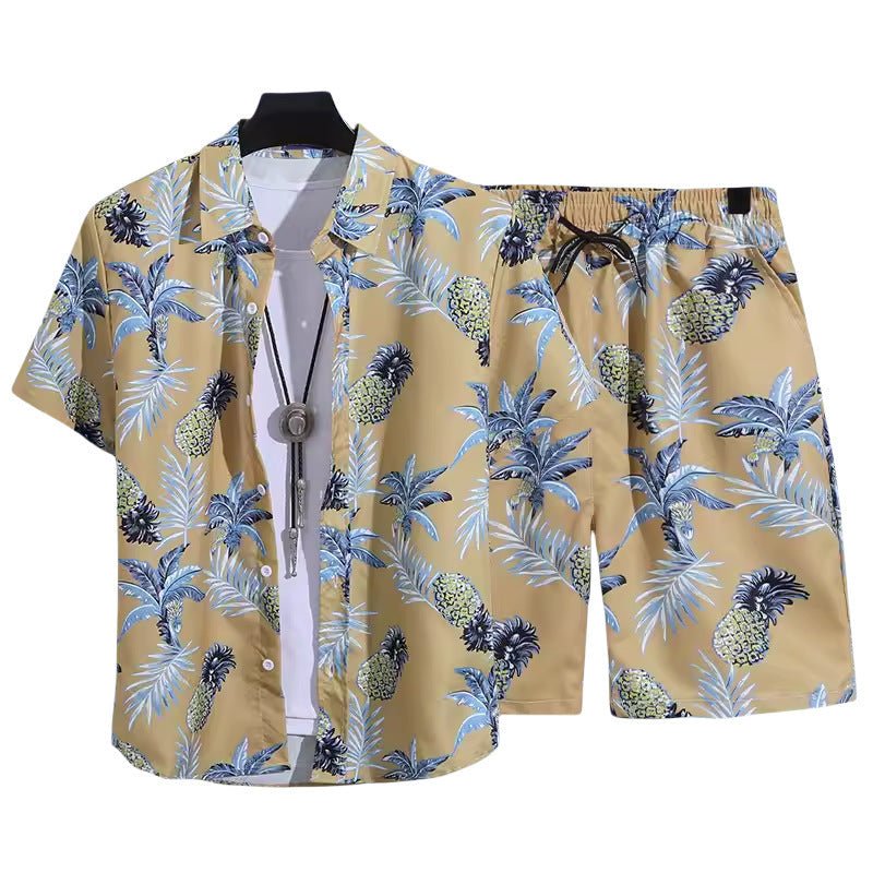 Floral Shirt Set Short Sleeves Retro All-over Floral Print Trendy - RALO COLLECTION STUDIO