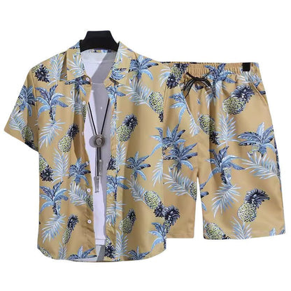 Floral Shirt Set Short Sleeves Retro All-over Floral Print Trendy - RALO COLLECTION STUDIO