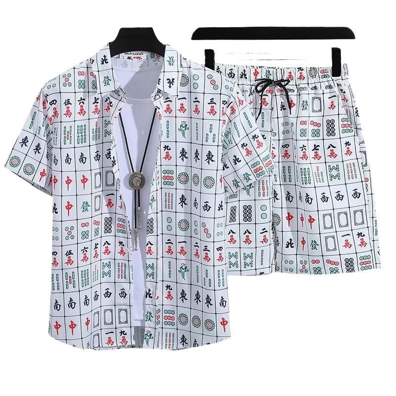 Floral Shirt Set Short Sleeves Retro All-over Floral Print Trendy - RALO COLLECTION STUDIO