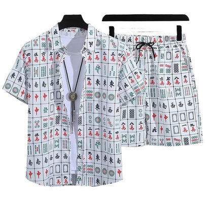Floral Shirt Set Short Sleeves Retro All-over Floral Print Trendy - RALO COLLECTION STUDIO